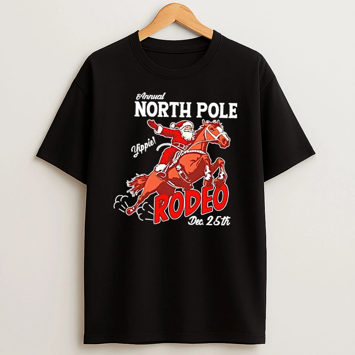 Annual North Pole Rodeo Western Christmas Cowboy Santa Shirts