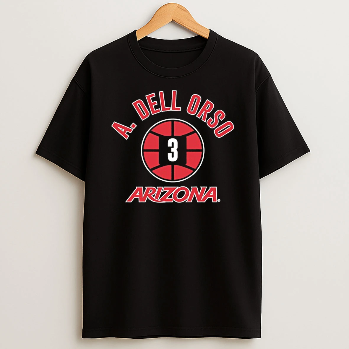 Anthony Dellorso 3 Arizona Wildcats Basketball Name Number Ball Shirts
