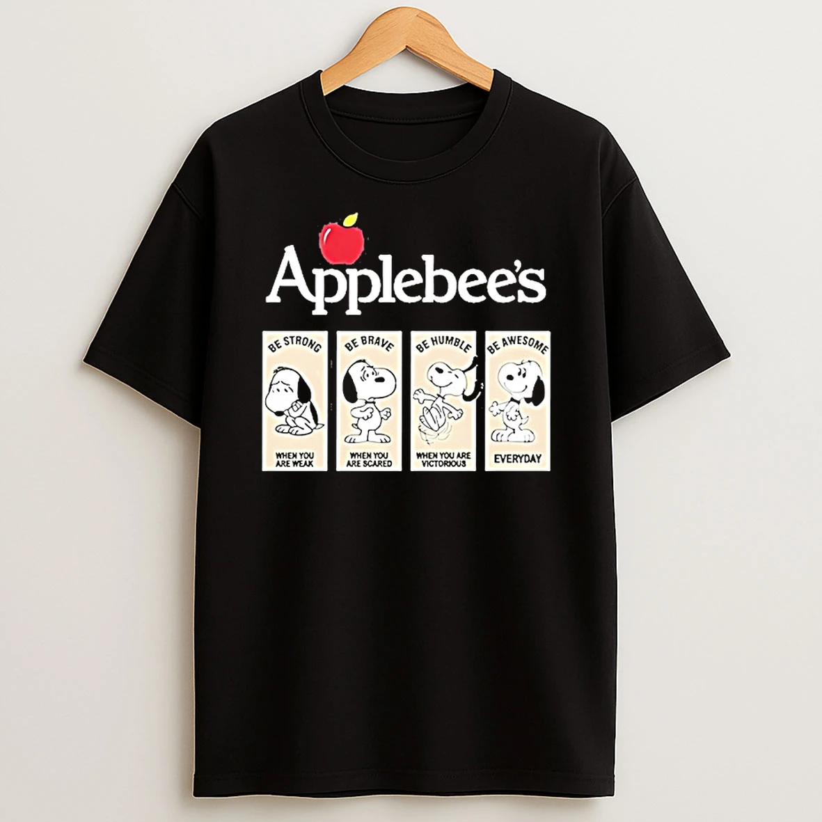 Applebees Snoopys Be Strong Be Brave Be Humble Be Awesome Shirts