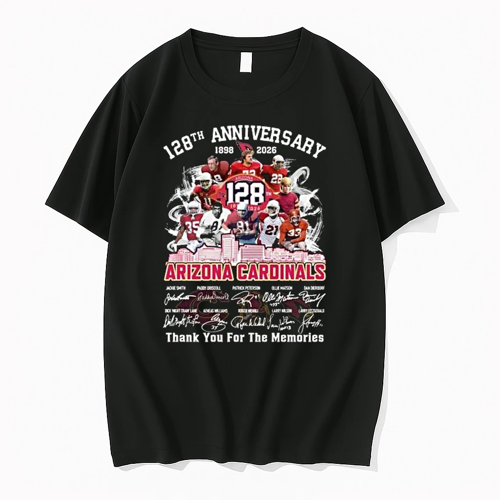 Arizona Cardinals 128th Anniversary 1898 2026 Players Signatures Thank You For The Memories Shirts