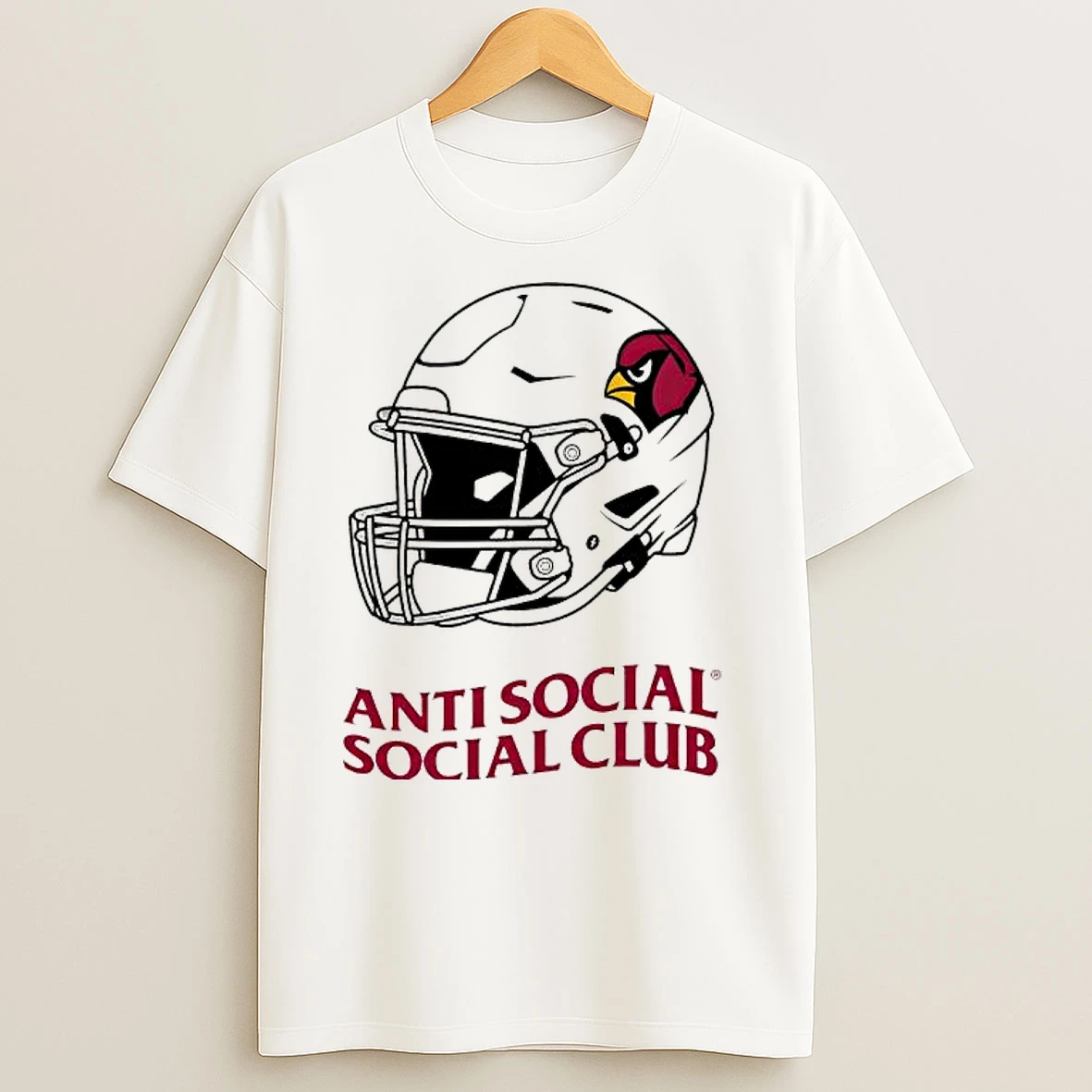 Arizona Cardinals X Anti Social Social Club Assc Helmet Logo T Shirts