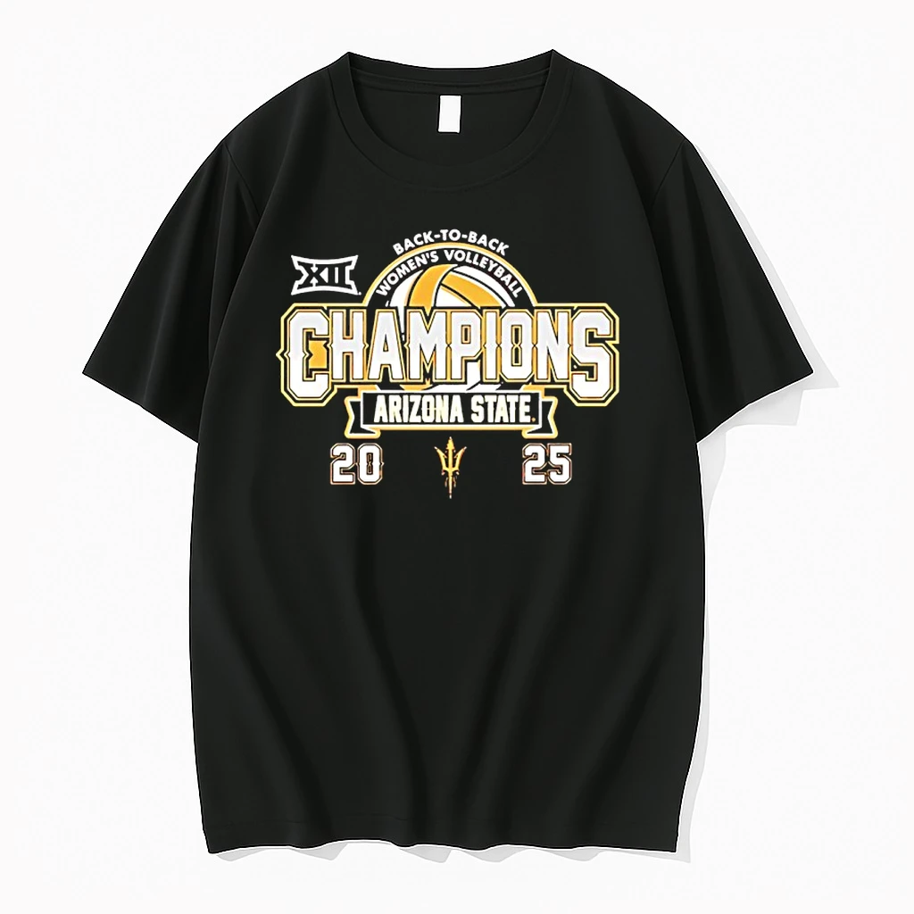 Arizona State Sun Devils 2025 Maroon Big 12 Volleyball Champions Back To Back Shirts