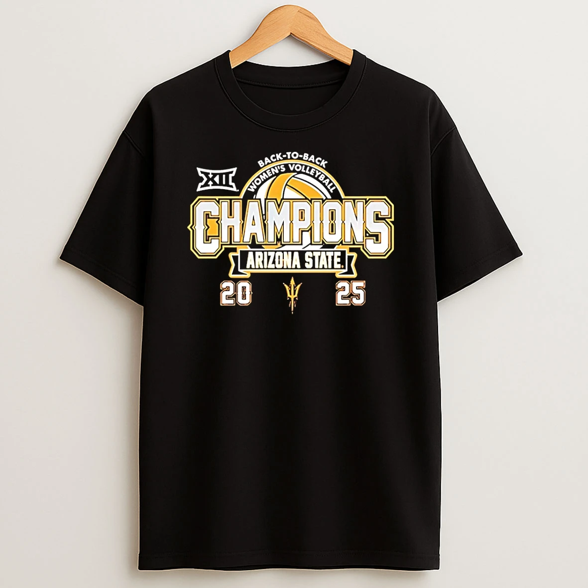 Arizona State Sun Devils Big 12 Volleyball Champions Back To Back Shirts