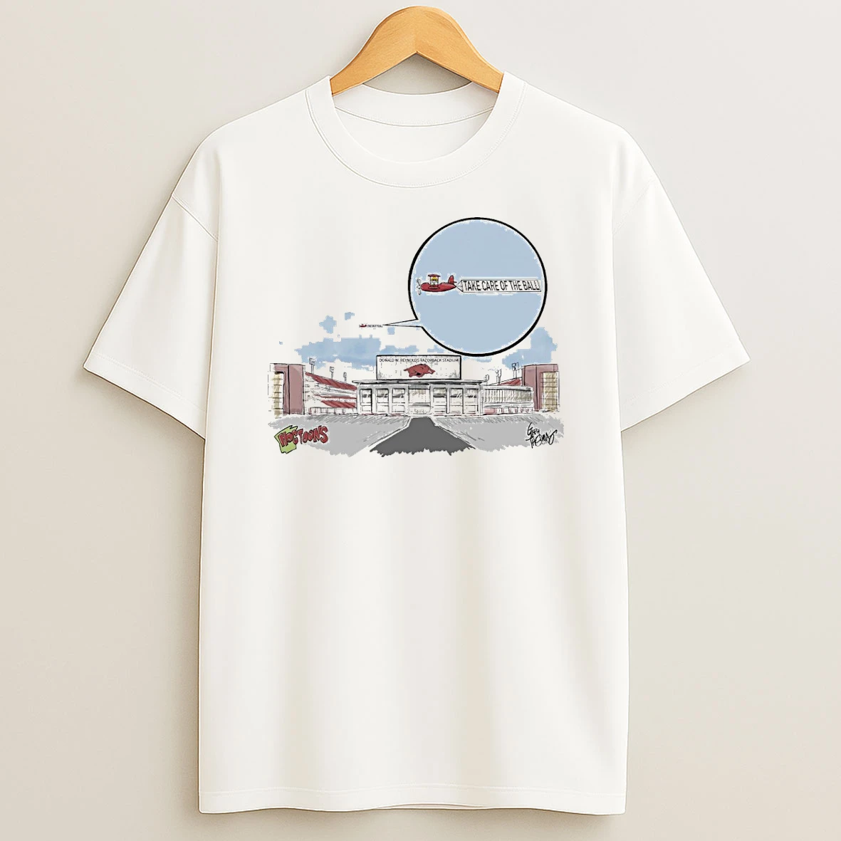 Arkansas Razorbacks Donald W Reynolds Razorback Stadium Take Care Of The Ball Go Hogs Shirts