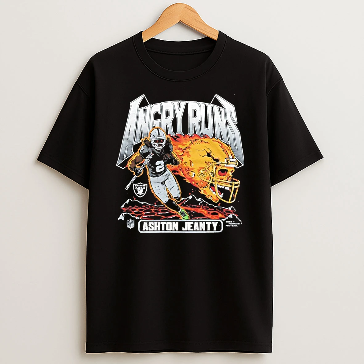 Ashton Jeanty Las Vegas Raiders Angry Runs 2025 Shirts