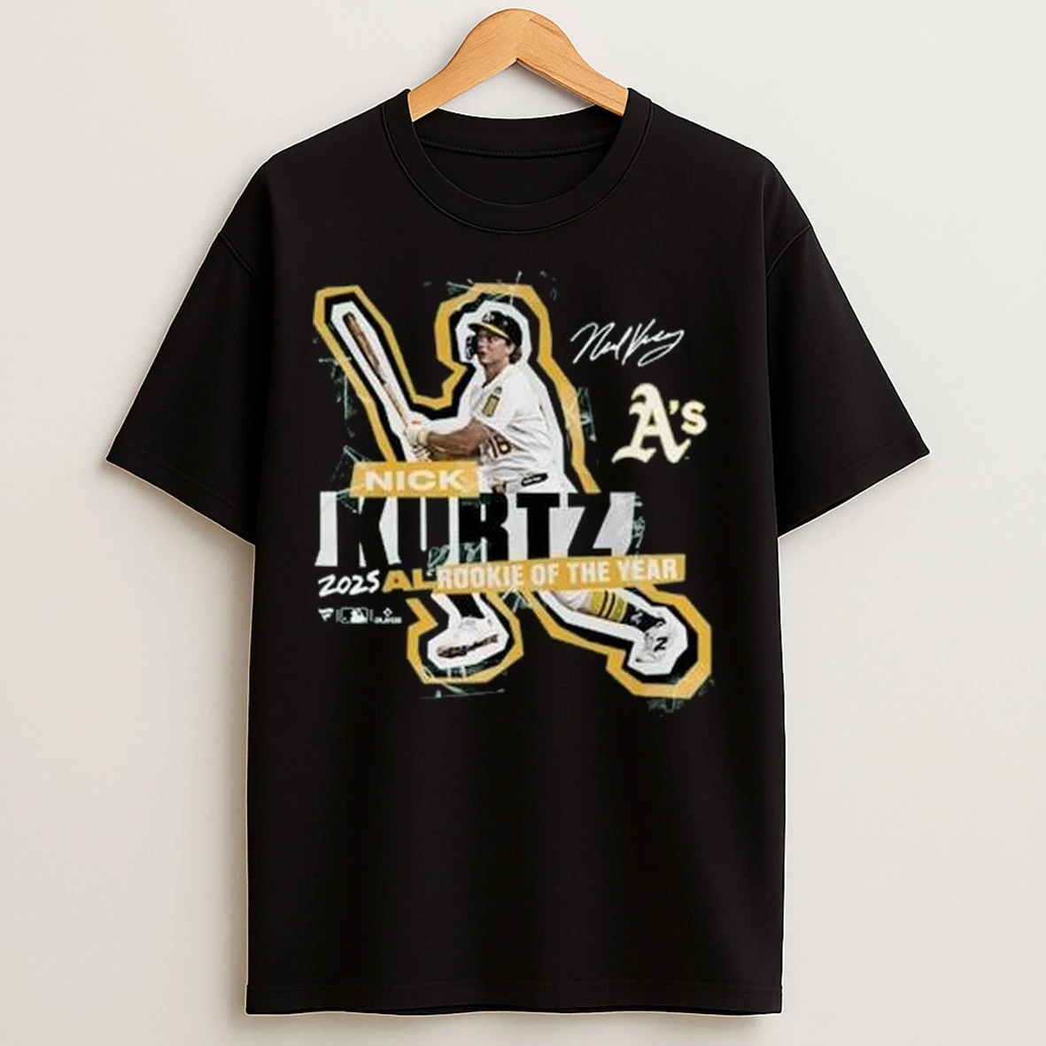 Athletics Nick Kurtz 2025 American League Rookie Of The Year Circle Black T Shirts