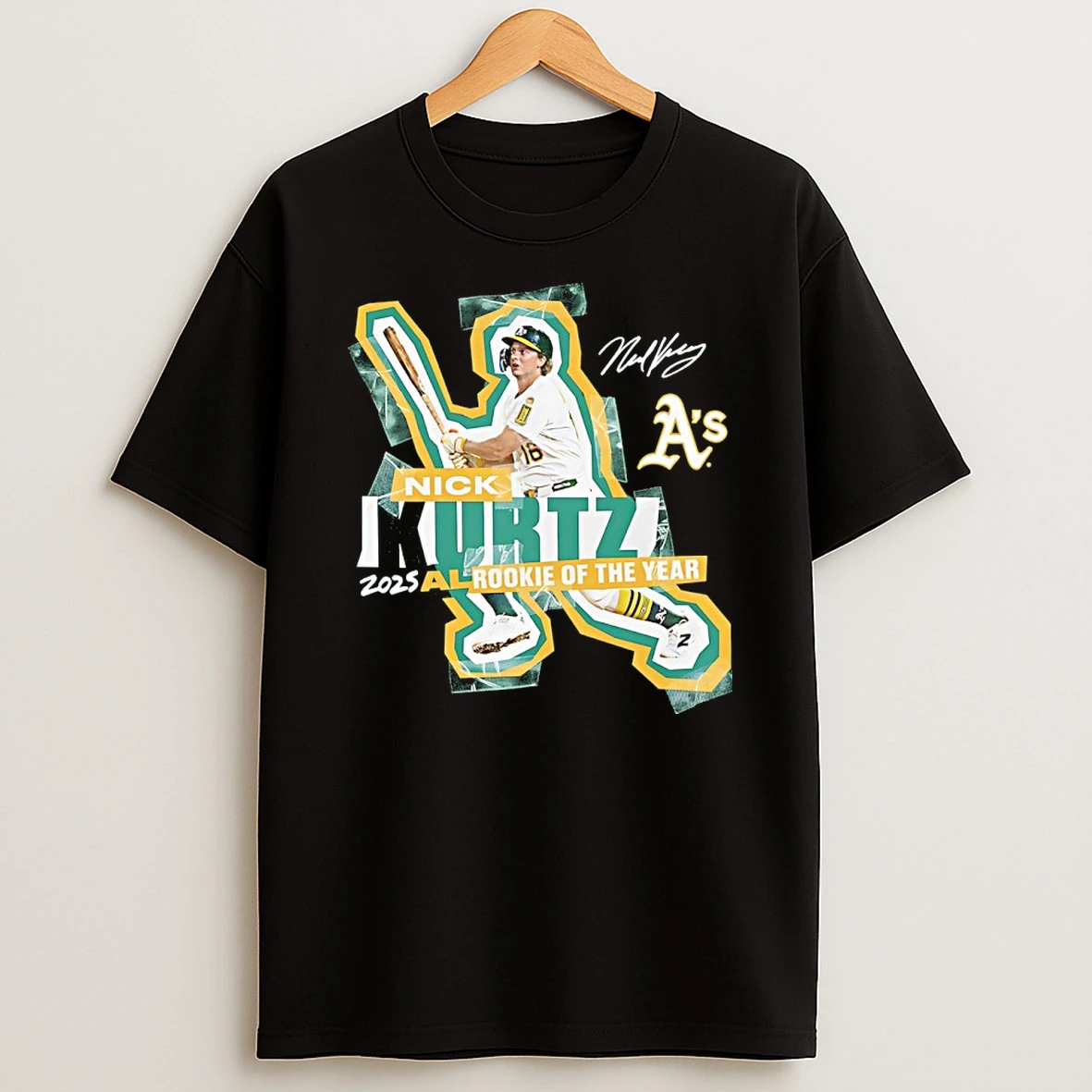 Athletics Nick Kurtz 2025 American League Rookie Of The Year Signature Shirts