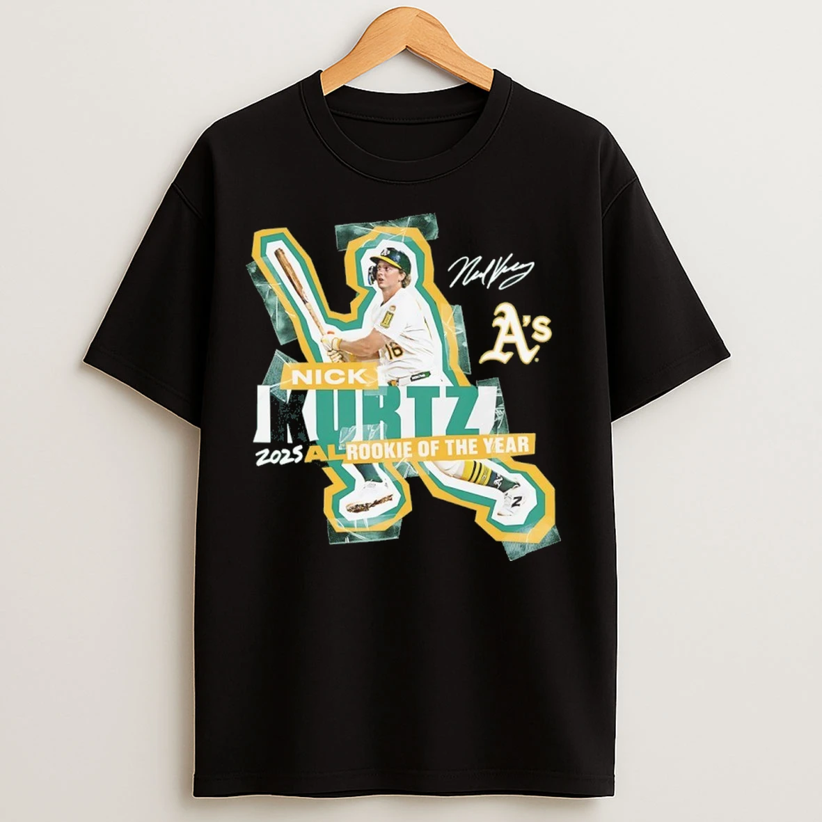 Athletics Nick Kurtz 2025 American League Rookie Of The Year Signature T Shirts