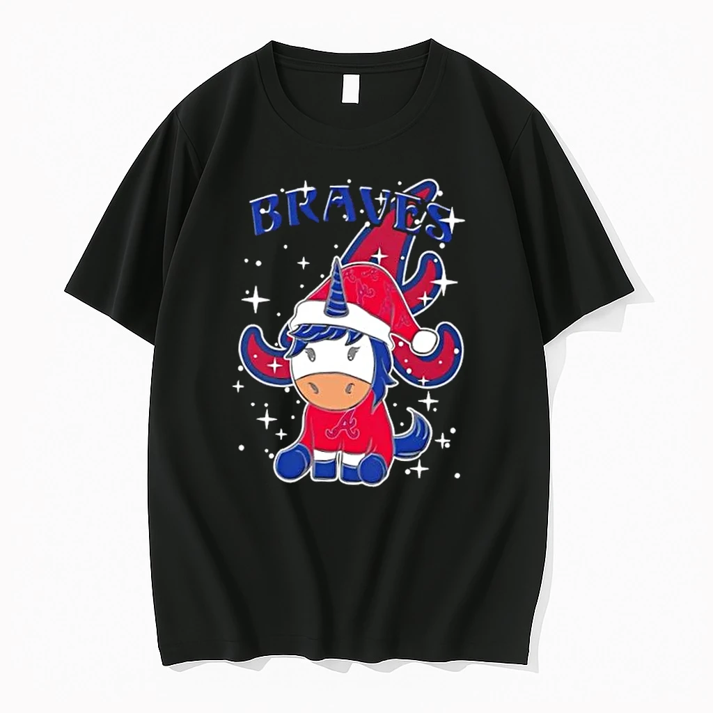 Atlanta Braves Baseball X Unicorn Merry Christmas Shirts