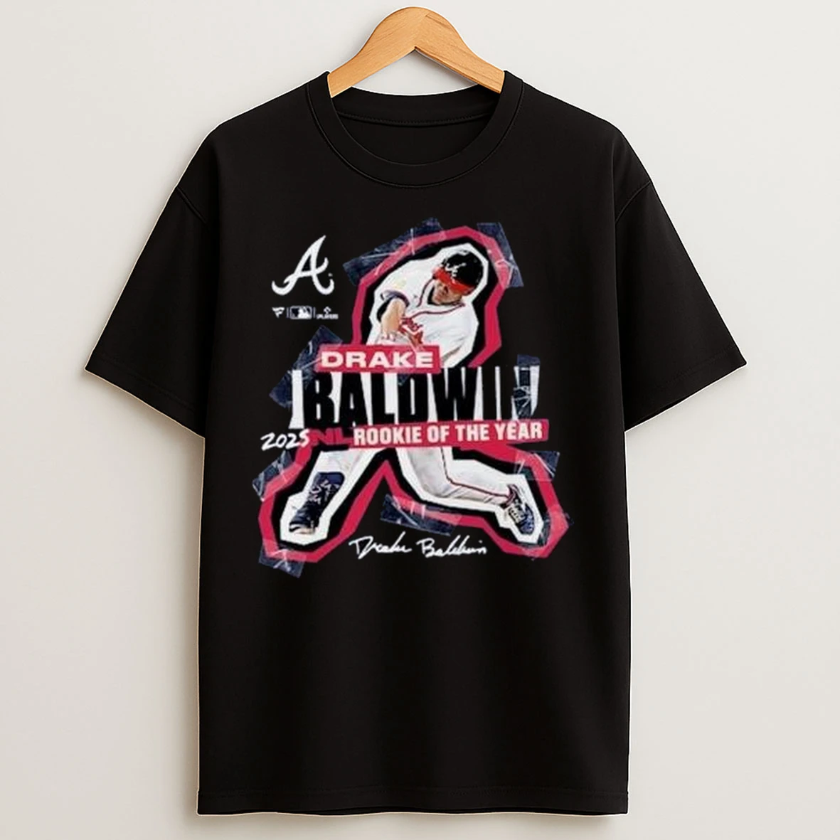 Atlanta Braves Drake Baldwin 2025 National League Rookie Of The Year Circle Black T Shirts