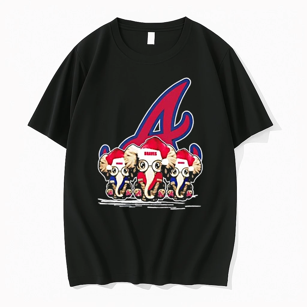 Atlanta Braves X Elephants Santa Hat Merry Christmas Shirts