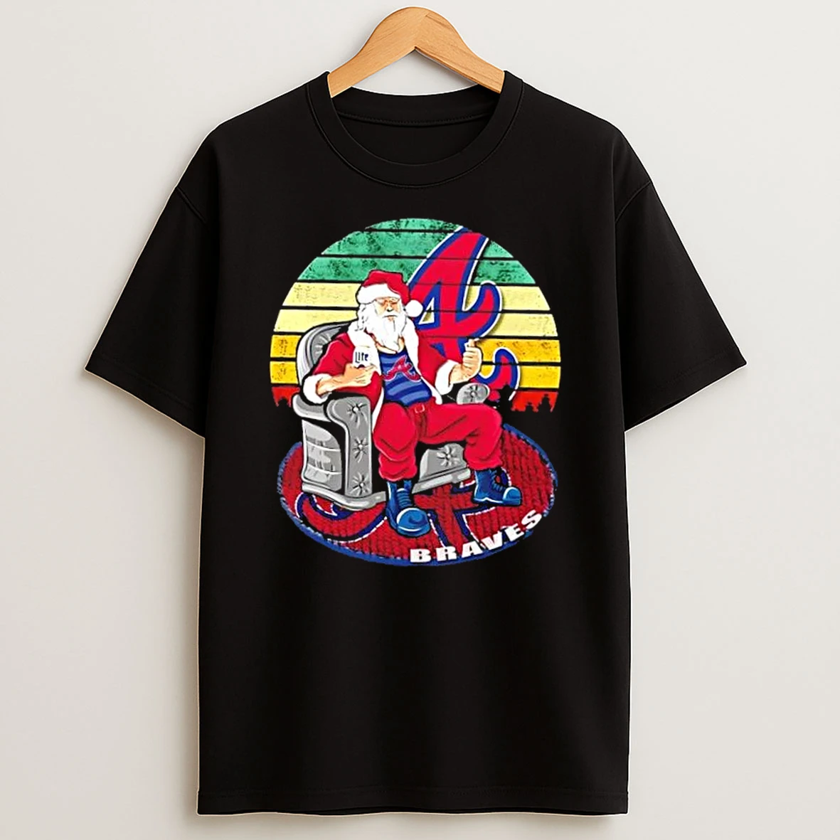 Atlanta Braves X Santa Claus Christmas Vintage Shirts