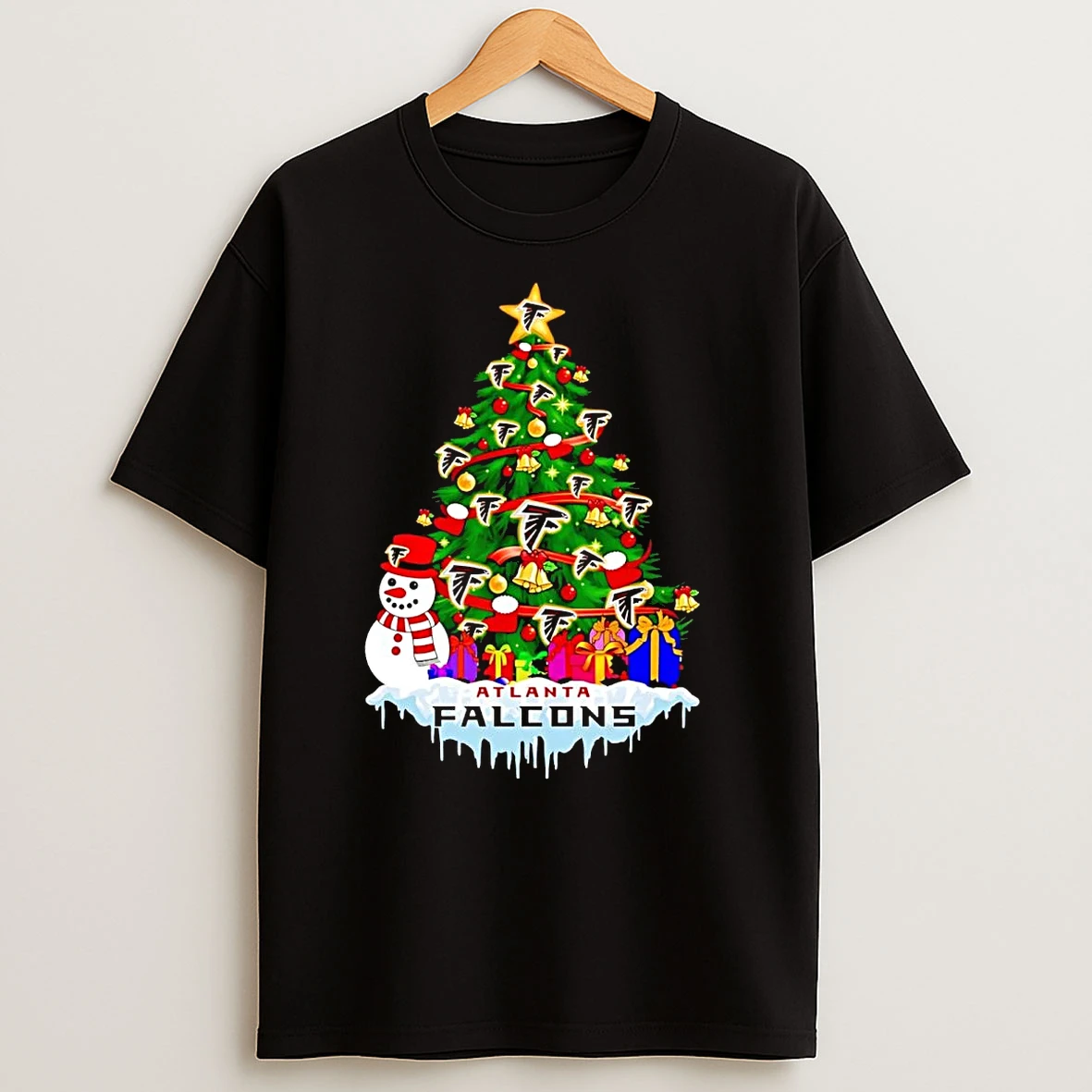 Atlanta Falcons Merry Christmas Tree T Shirts