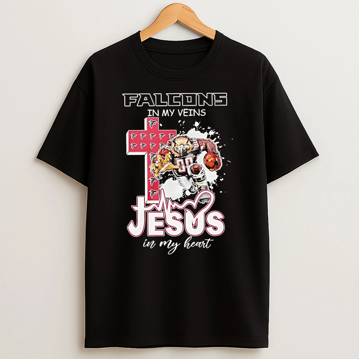 Atlanta Falcons In My Veins Jesus In My Hearts Shirts