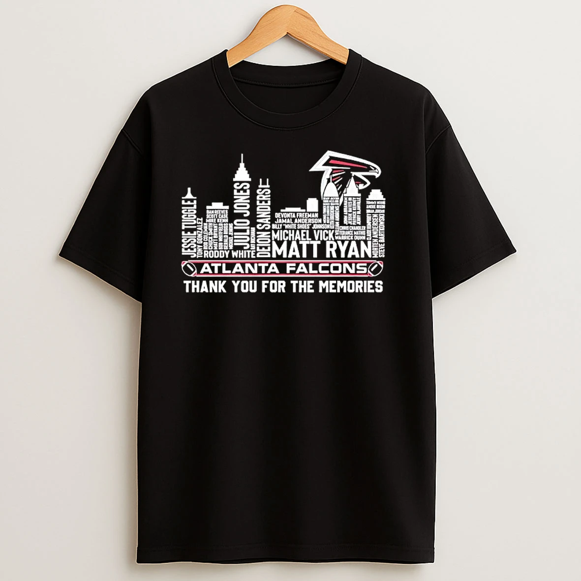 Atlanta Falcons Players List Names Thank You For The Memories T Shirts