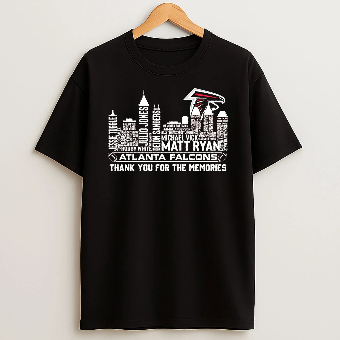 Atlanta Falcons Players Names Skyline Thank You For The Memories Shirts