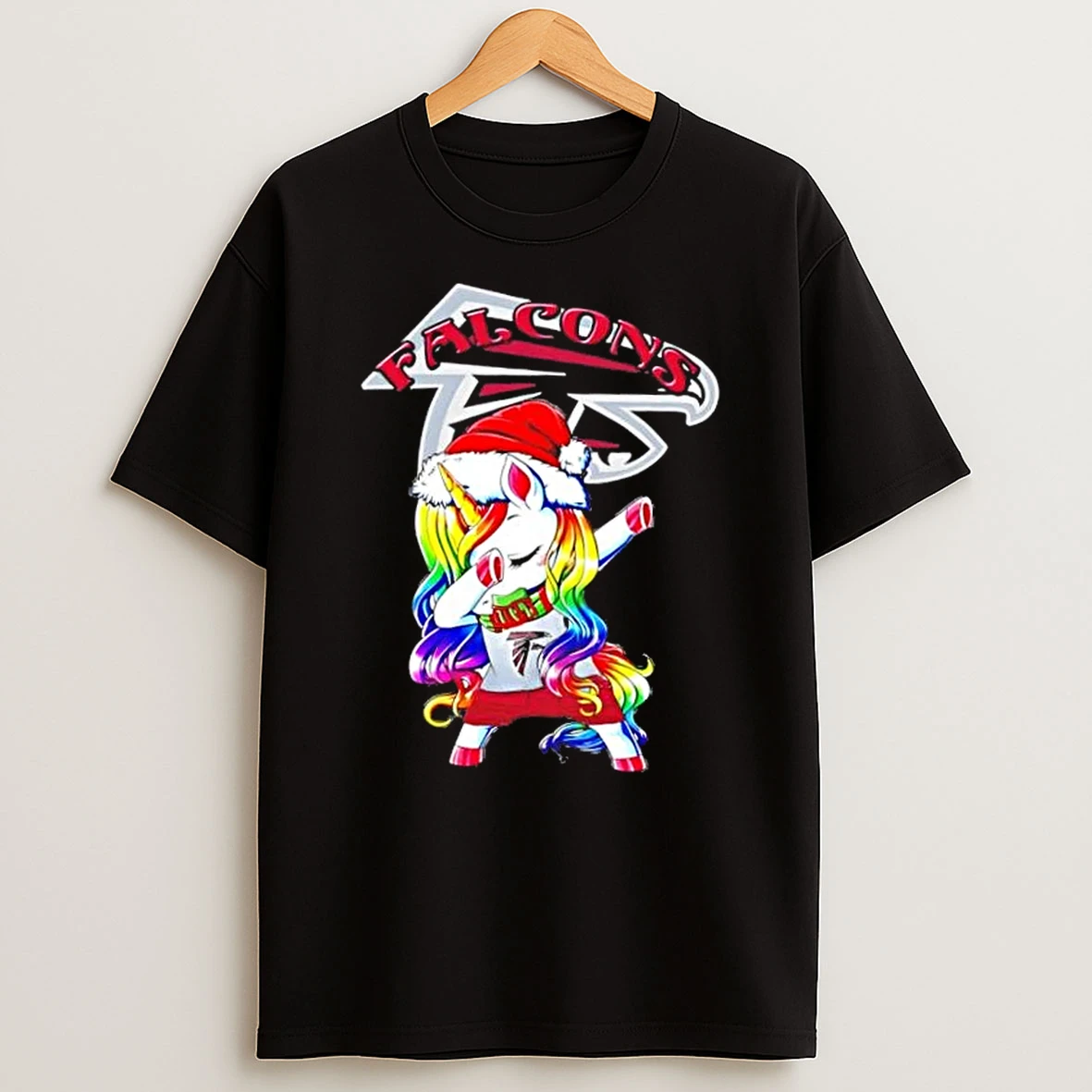 Atlanta Falcons X Unicorn Santa Hat Dabbing Merry Christmas Shirts