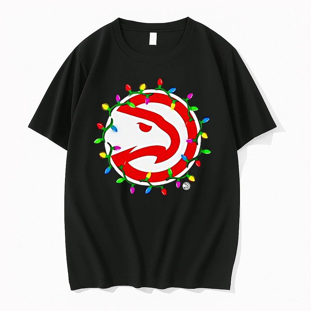 Atlanta Hawks Logo Lights Merry Christmas Shirts