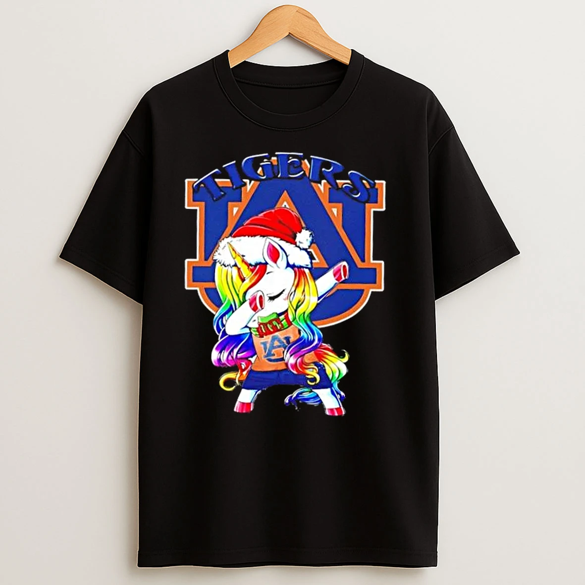 Auburn Tigers Football X Unicorn Santa Hat Dabbing Merry Christmas T Shirts