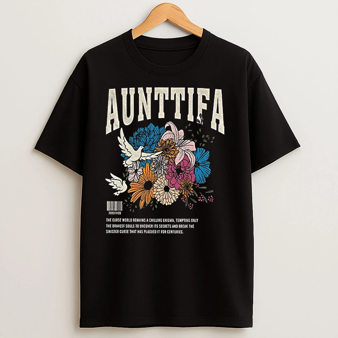 Aunt Tifa Anti Fascist Retro Floral Boho Activist T Shirts