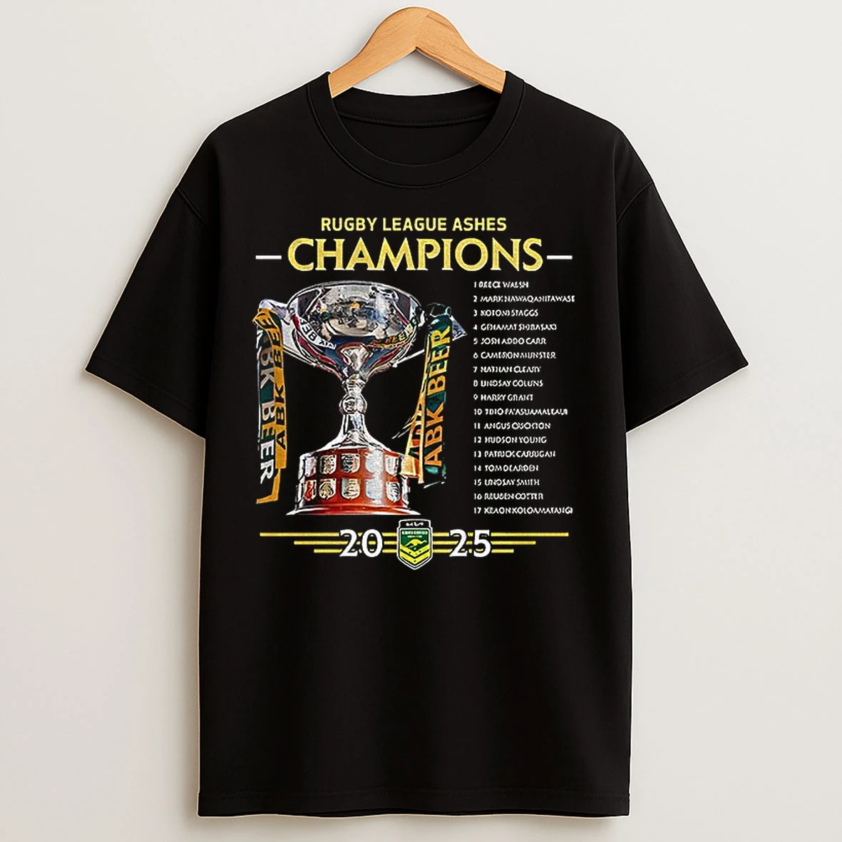 Australian Kangaroos Cup 22x Rugby League Ashes Champions 2025 T Shirts