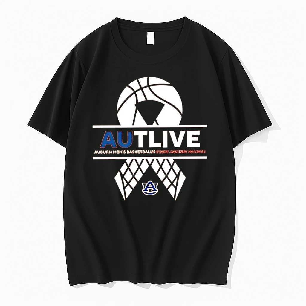 Autlive Auburn Mens Basketball X Fight Against Cancer Logo Shirts