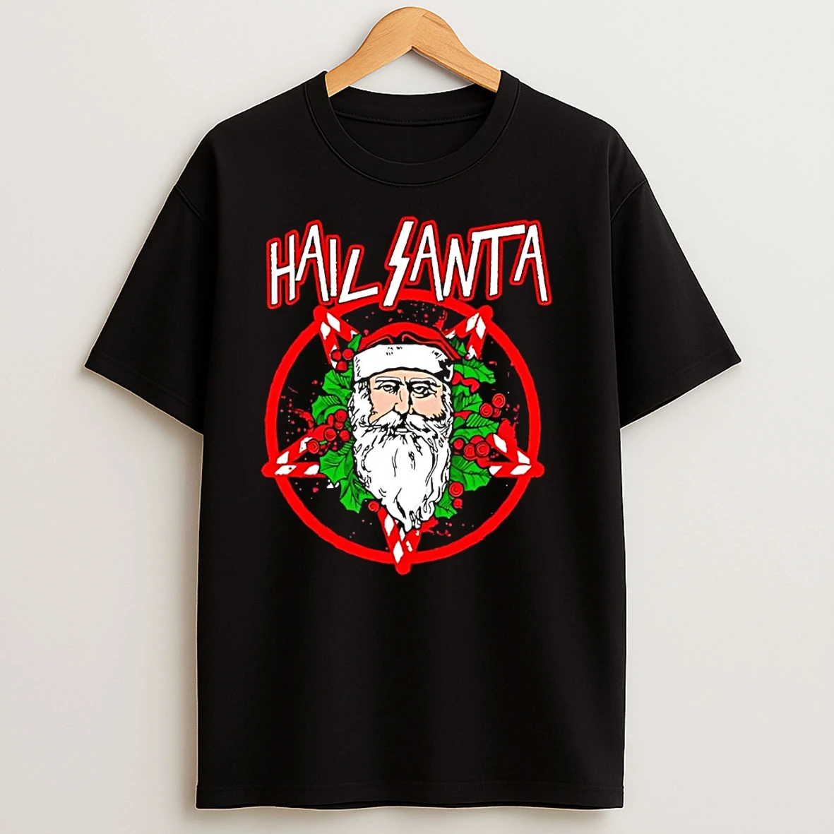 Ave Satanas Hail Santa Star T Shirts