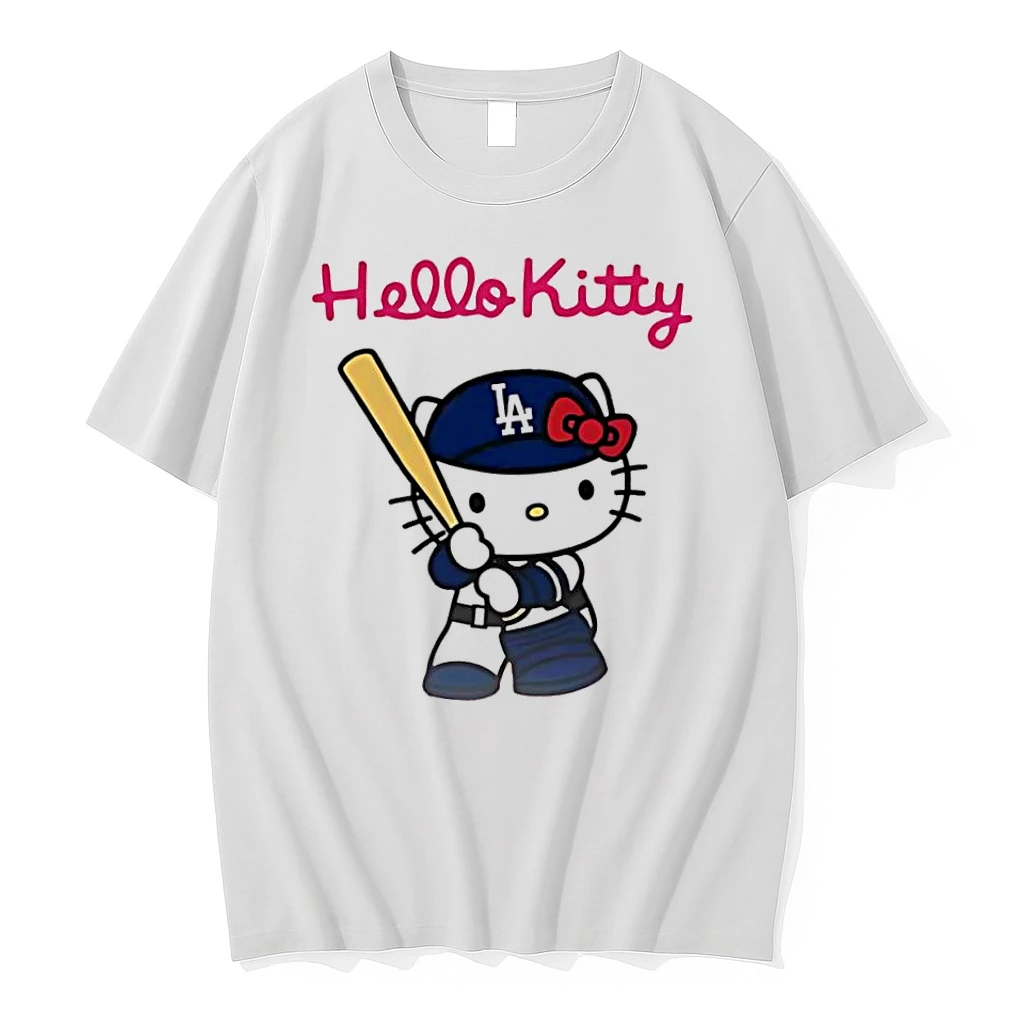 Awesome Hello Kitty X Los Angeles Dodgers 2025 Back To Back World Series Pink Baseball Shirts