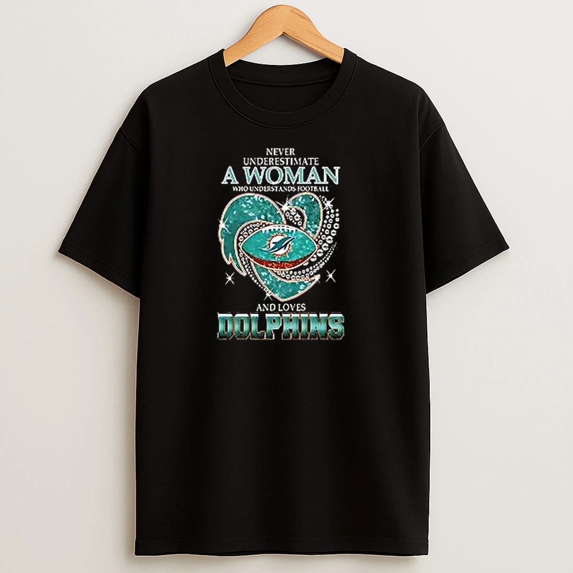 Awesome Never Underestimate A Woman Who Understands Football And Loves Miami Dolphins Style T Shirts