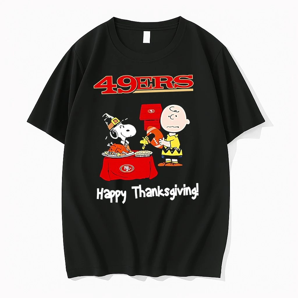Awesome Peanuts San Francisco 49ers Football Happy Thanksgiving Shirts