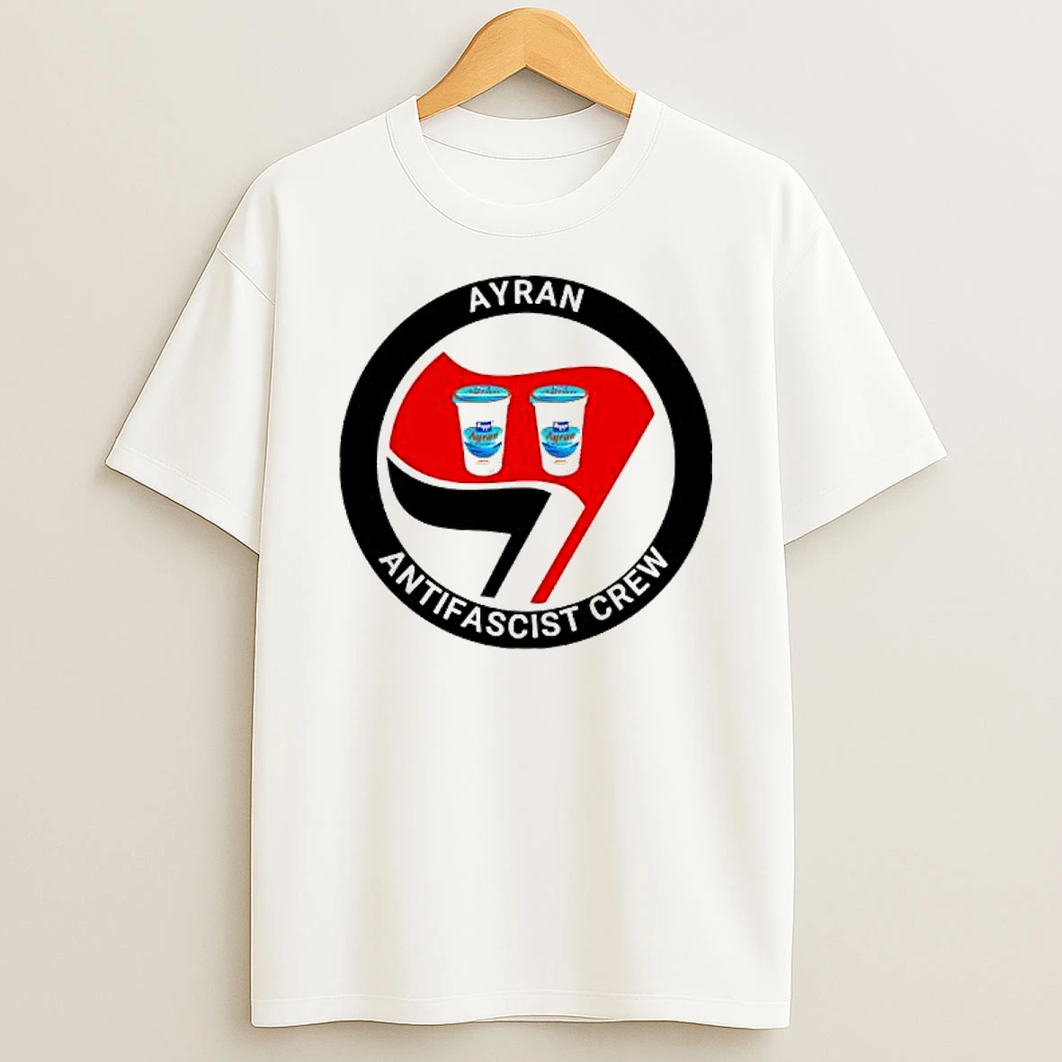 Ayran X Antifascist Crew Turkish Yogurt Drink Logo Shirts