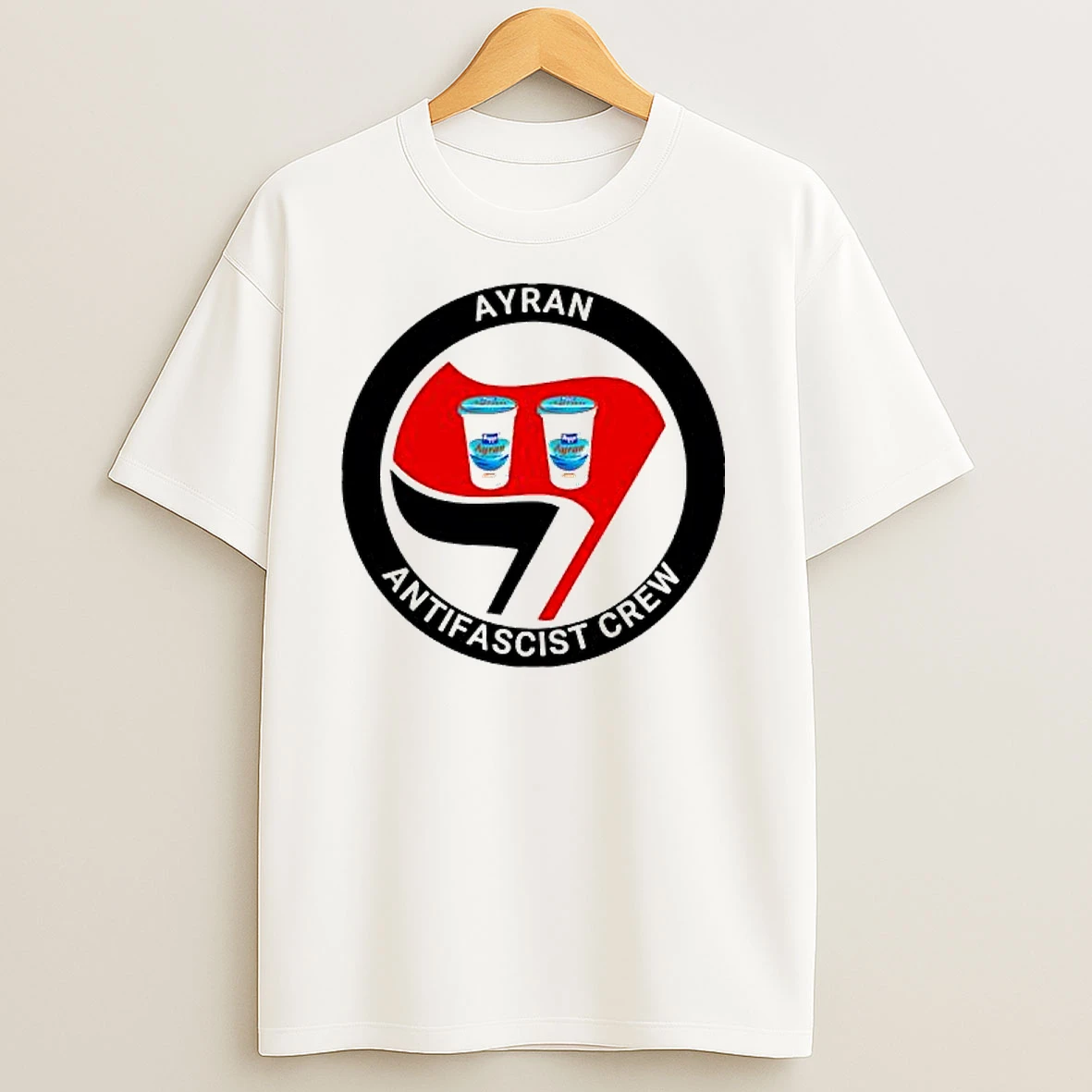 Ayran X Antifascist Crew Turkish Yogurt Drink Logo T Shirts