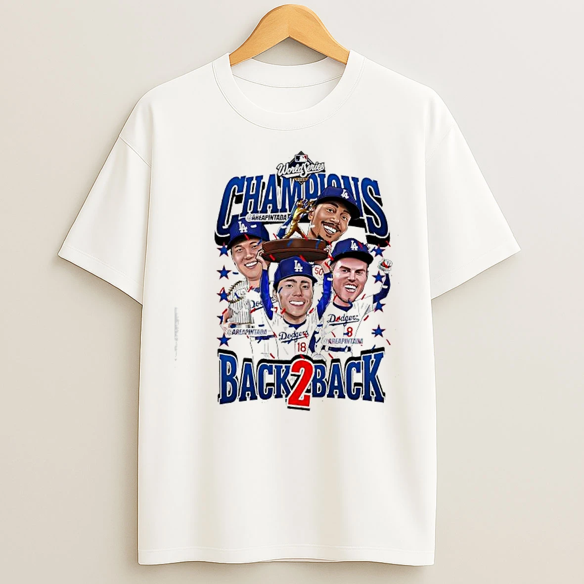 Back2back Los Angeles Dodgers Mlb World Series Champions Cartoon Players T Shirts