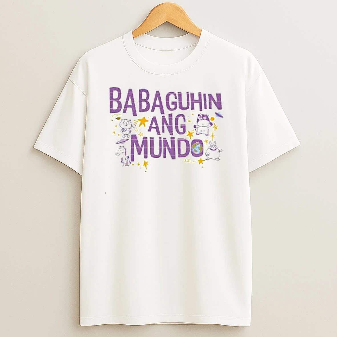 Babaguhin Ang Mundo Cute Purple Text T Shirts