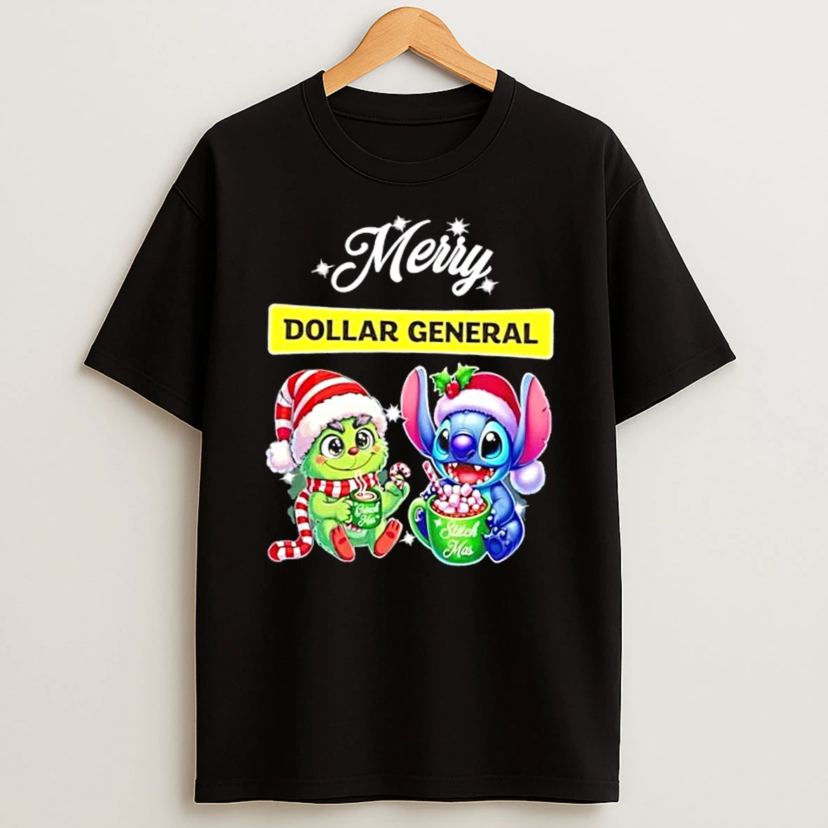 Baby Grinch And Stitch X Dollar General Merry Christmas Shirts