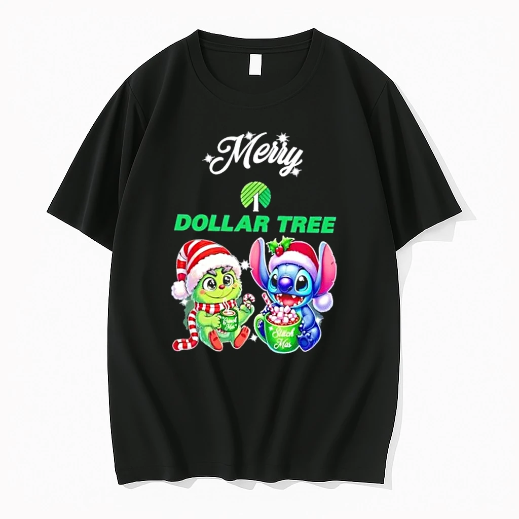 Baby Grinch And Stitch X Dollar Tree Merry Christmas Shirts