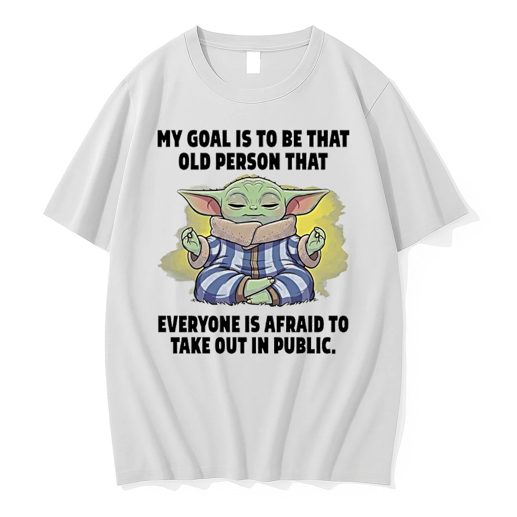 Baby Yoda Yoga My Goal Is To Be That Old Person That Everyone Is Afraid To Take Out In Public Shirts