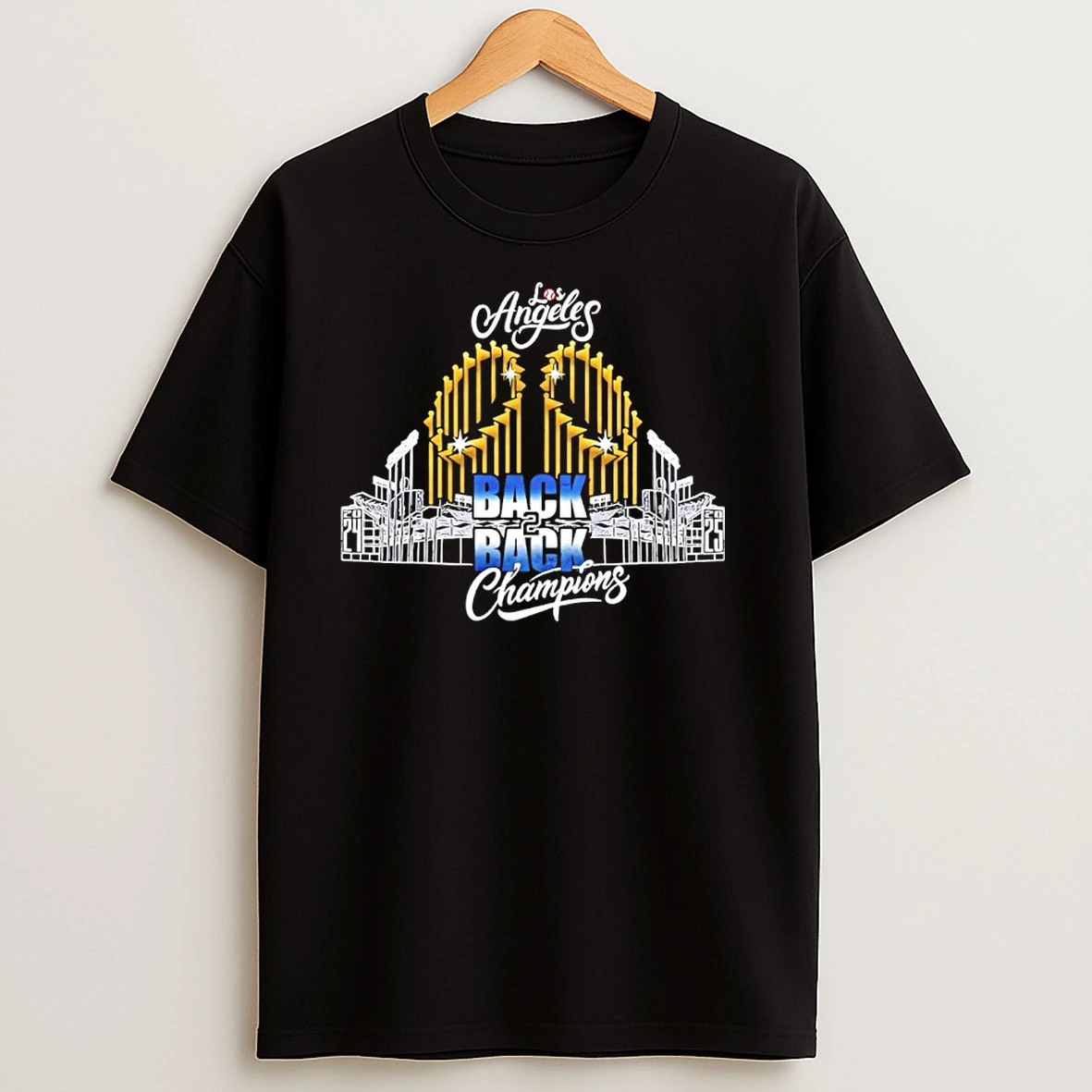 Back 2 Back 2024 2025 World Series Champions Los Angeles Skyline T Shirts