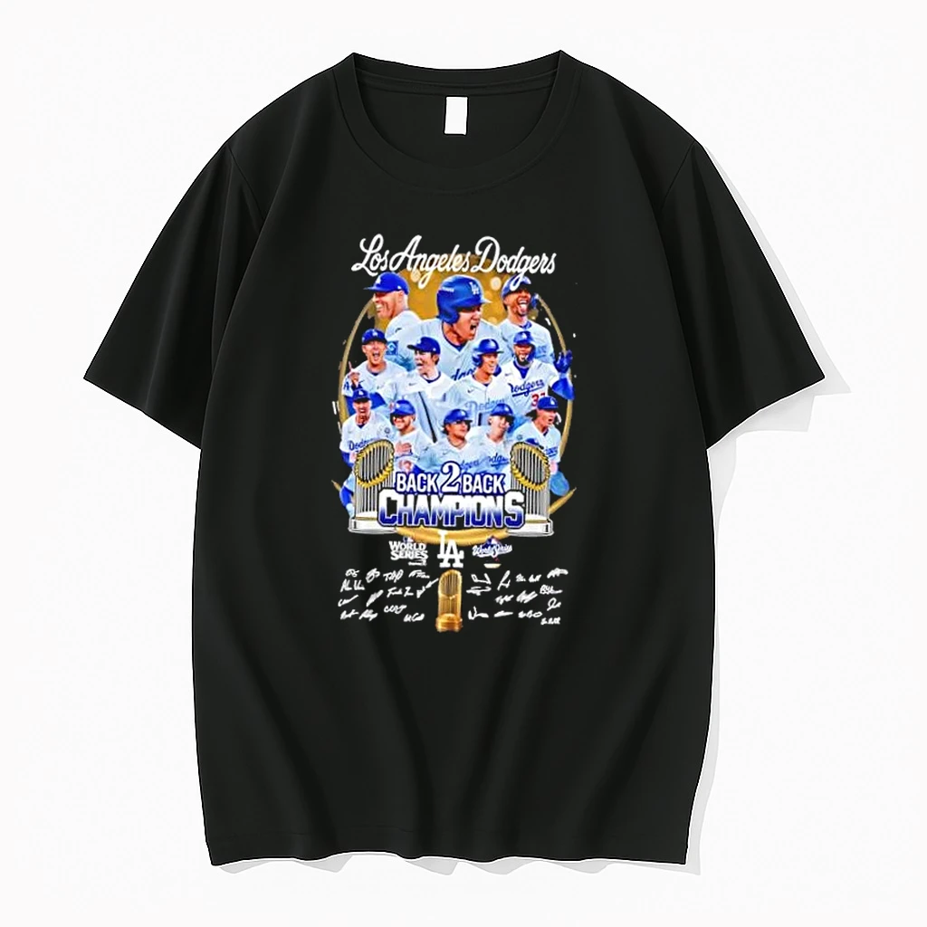 Back 2 Back Champions World Series Los Angeles Dodgers All Signatures Shirts