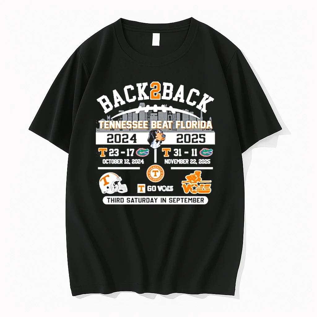 Back 2 Back Tennessee Beat Florida 2024 2025 Go Vols Shirts