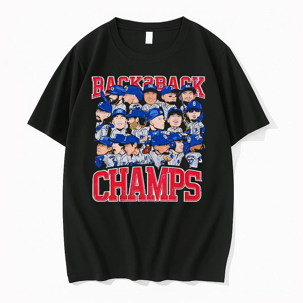 Back 2 Back Champs Los Angeles Dodgers Caricature Shirts