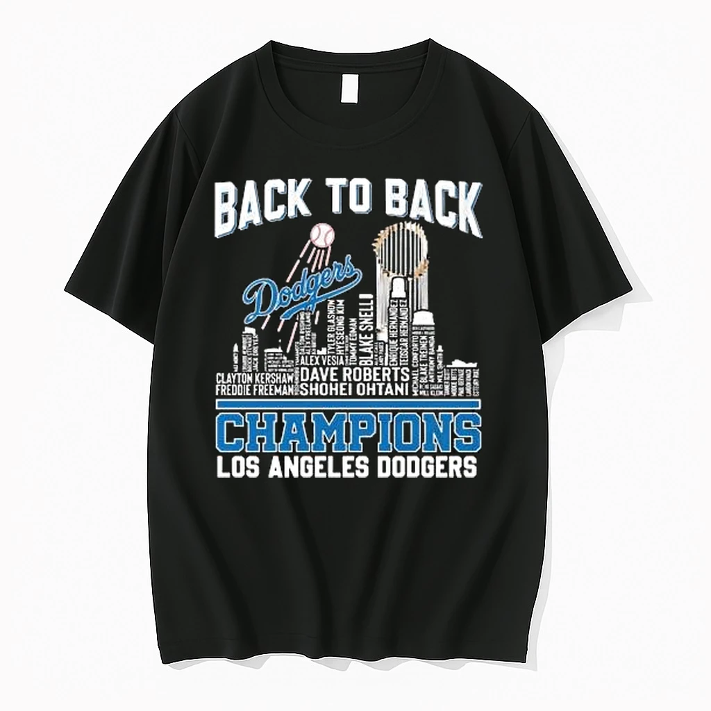 Back To Back Champions Los Angeles Dodgers Skyline Names 2025 Shirts