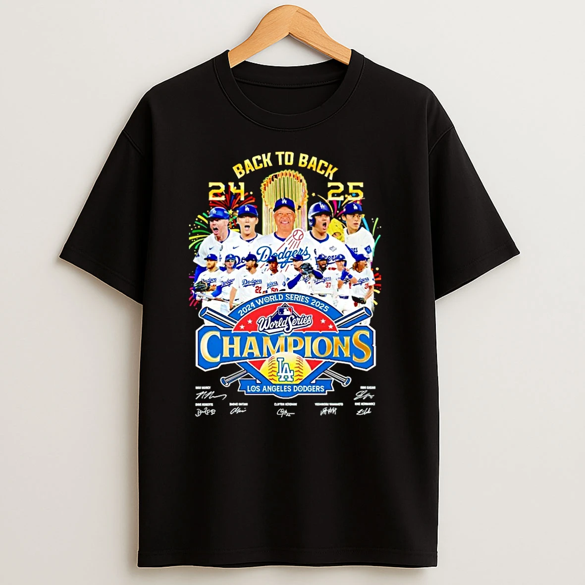 Back To Back World Series 2025 Los Angeles Dodgers All Team Christmas T Shirts