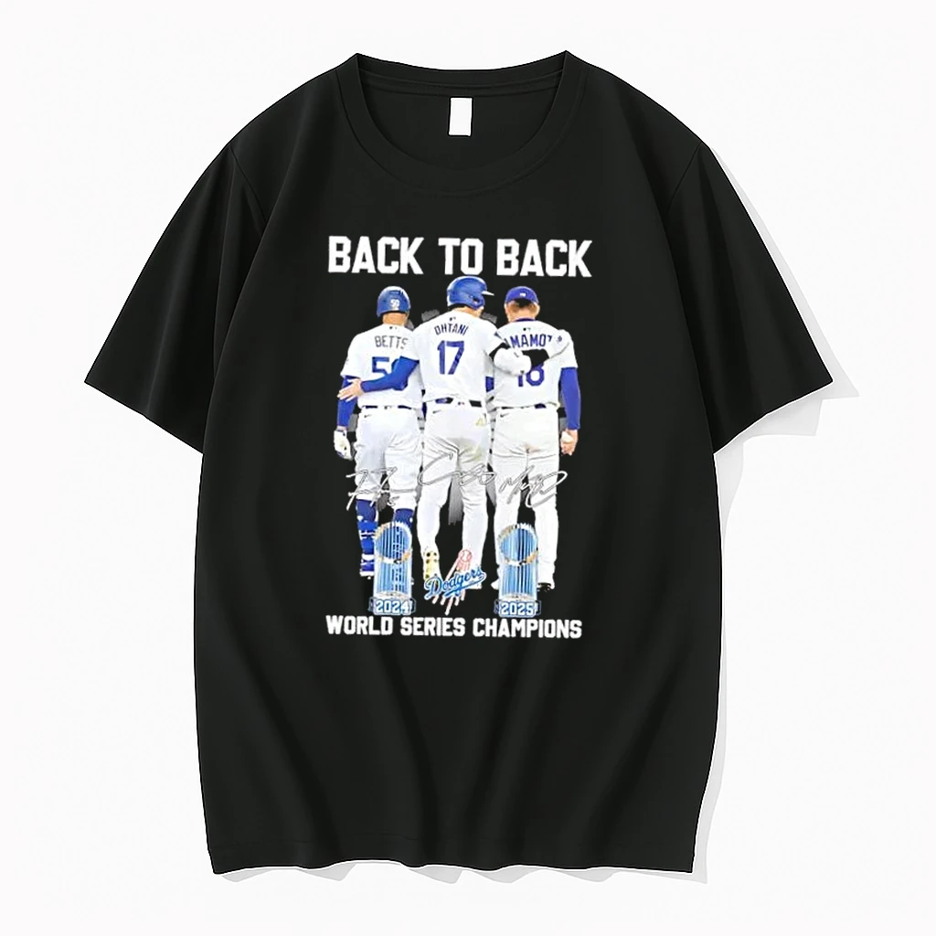 Back To Back 2024 2025 World Series Champions Los Angeles Dodgers Betts Ohtani Yamamoto Signatures Shirts