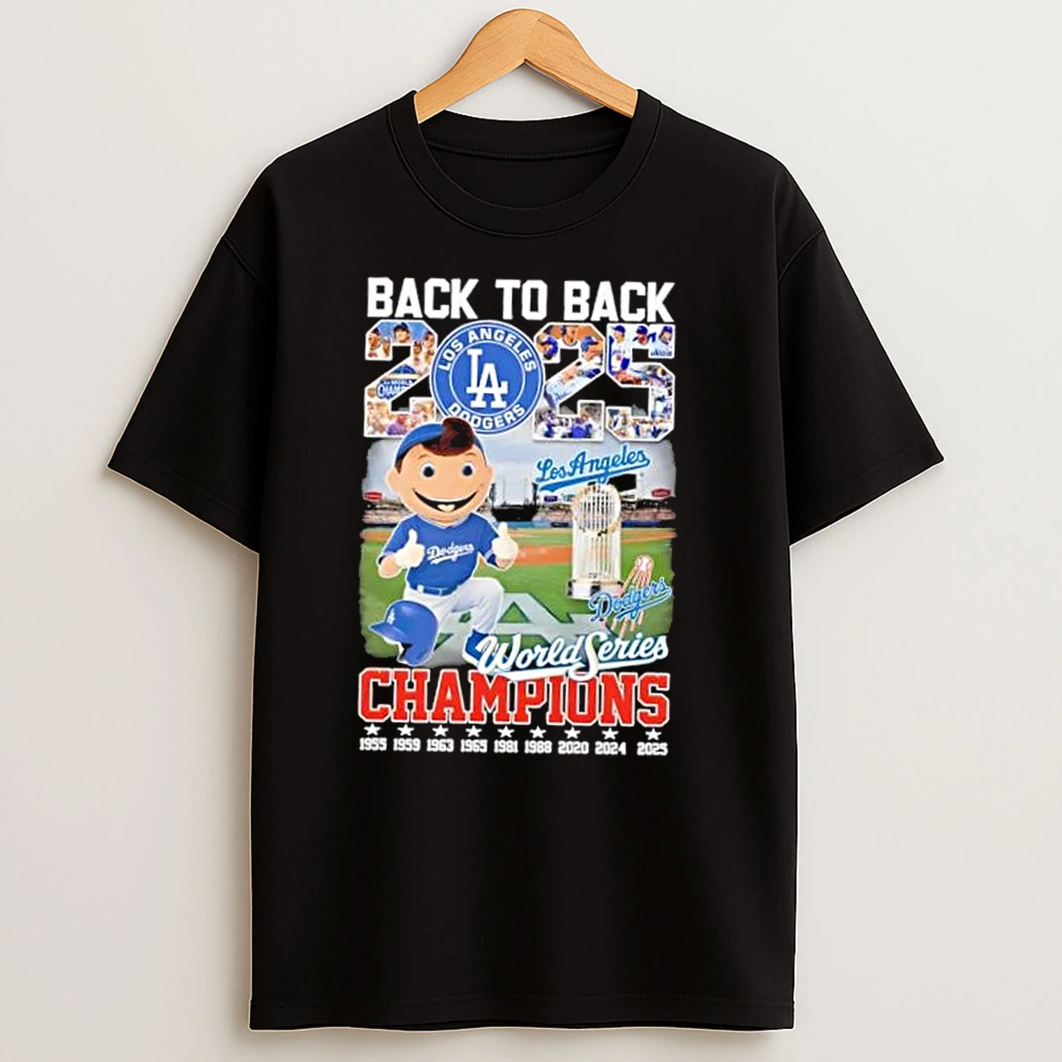 Back To Back 2025 World Series Champions 9x Times Los Angeles Dodgers T Shirts