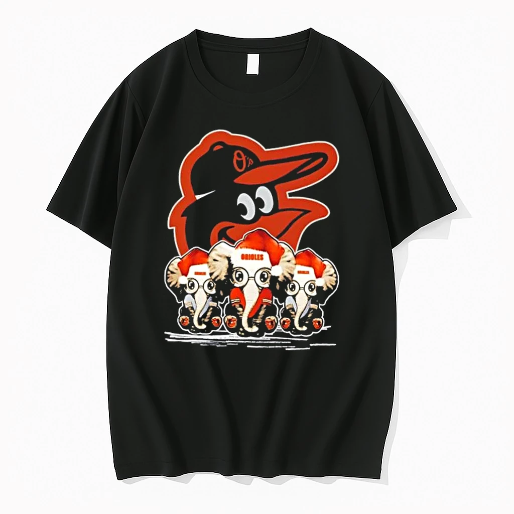 Baltimore Orioles X Elephants Santa Hat Merry Christmas Shirts