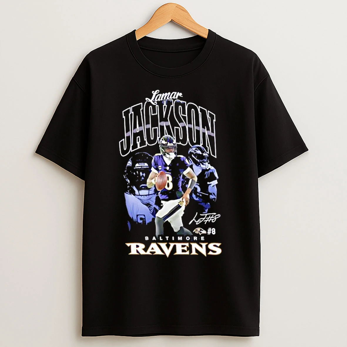 Baltimore Ravens Lamar Jackson Signature T Shirts