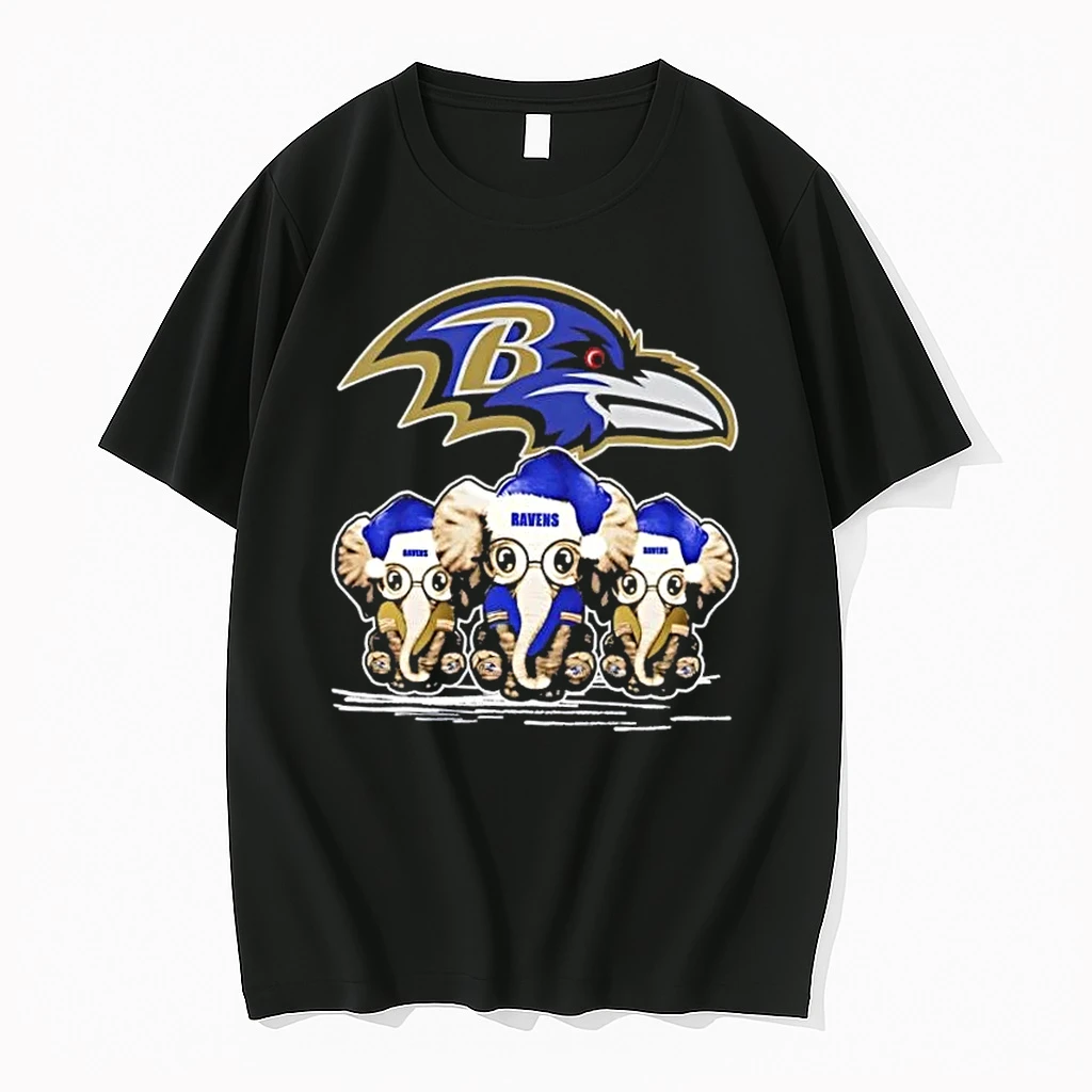 Baltimore Ravens X Elephants Santa Hat Merry Christmas Shirts