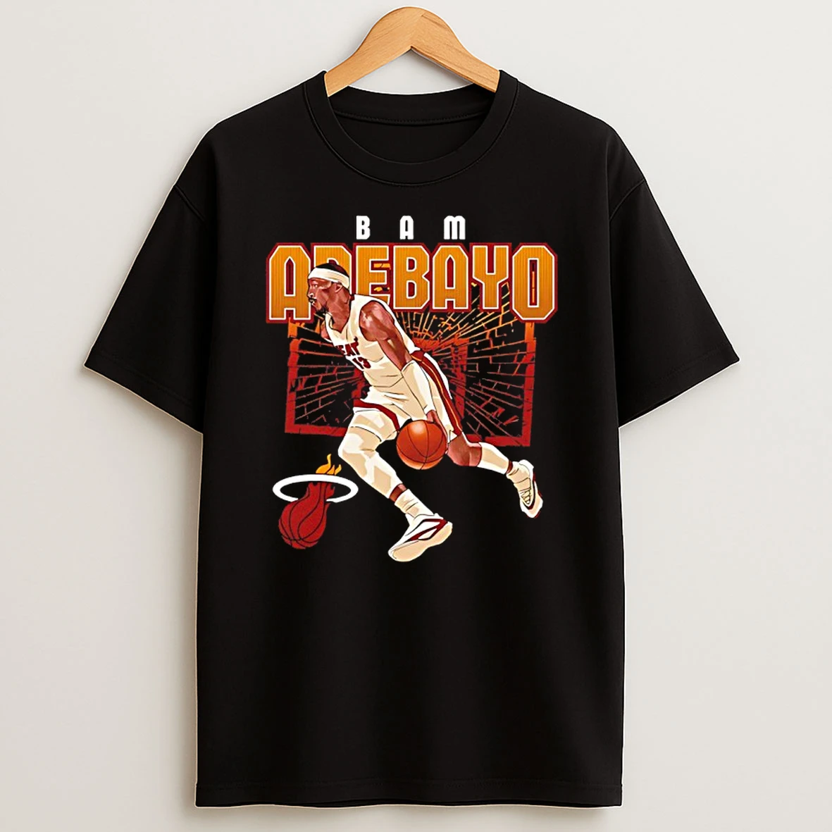 Bam Adebayo Miami Heat Basketball Player Shattered Signature Shirts