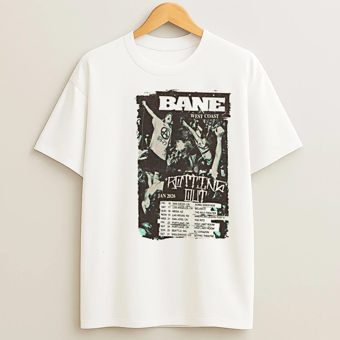 Bane West Coast January 2026 Circle White T Shirts